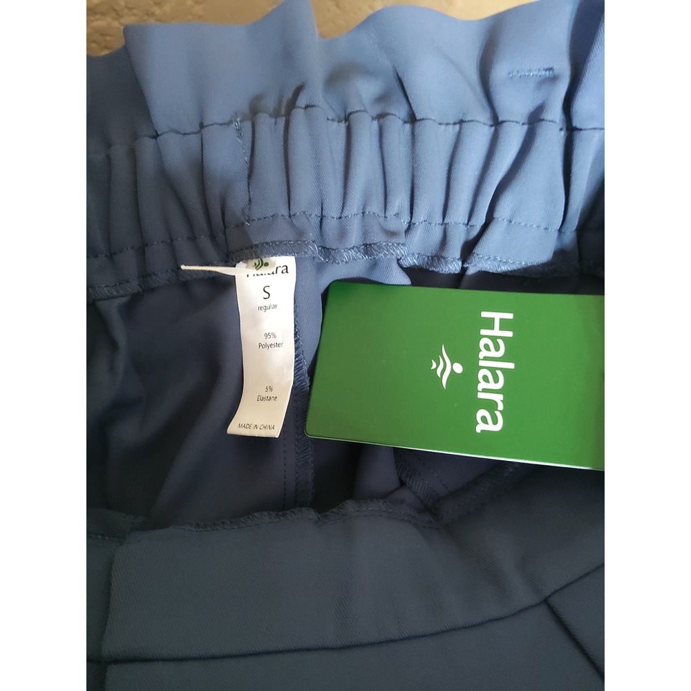 Halara High Waisted Wide Leg Paperbag Pants Slate Blue Self Tie Belt Small NWT - Picture 2 of 3